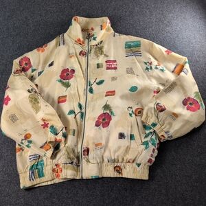 Wilson Floral Patterned Silk Bomber Jacket